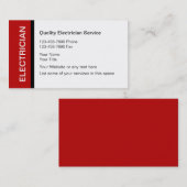 Cartes de visite d'électricien (Devant / Derrière)