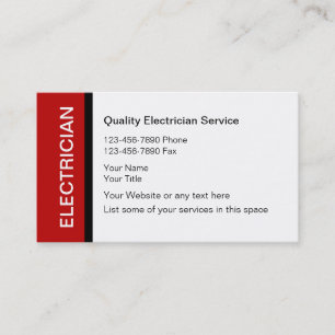 Cartes de visite d'électricien