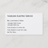Cartes de visite d'électricien (Dos)