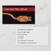 Cartes de visite d'électricien (Devant / Derrière)