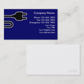 Cartes de visite d'électricien (Devant / Derrière)