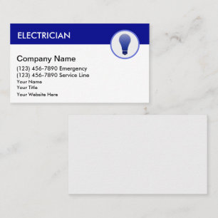 Cartes de visite d'électricien