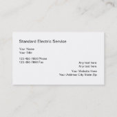 Cartes de visite d'électricien (Dos)
