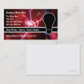 Cartes de visite d'électricien (Devant / Derrière)