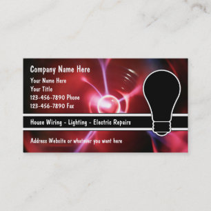 Cartes de visite d'électricien