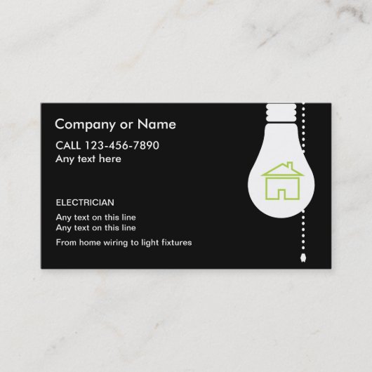 Cartes de visite d'électricien (Devant)