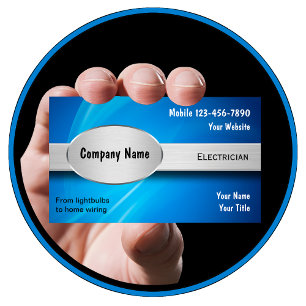 Cartes de visite d'électricien