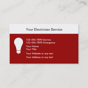 Cartes de visite d'électricien