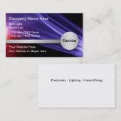 Cartes de visite d'électricien (Devant / Derrière)