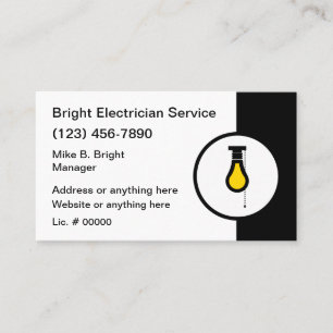 Cartes de visite d'électricien conçues professionn