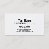 Cartes de visite d'électricien (interrupteur de (Dos)