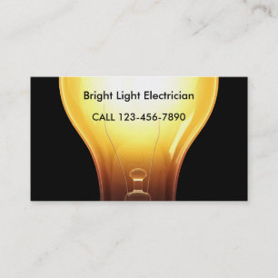 Cartes de visite d'électricien lumineuses