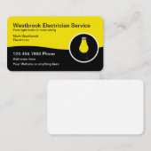 Cartes de visite d'électricien moderne branché (Devant / Derrière)