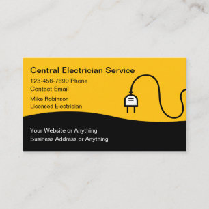 Cartes de visite d'électricien modernes et uniques