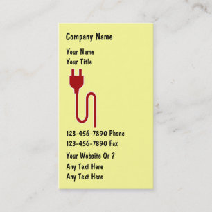 Cartes de visite d'électricien simple