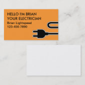 Cartes de visite d'électricien simple (Devant / Derrière)
