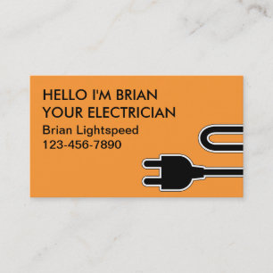 Cartes de visite d'électricien simple