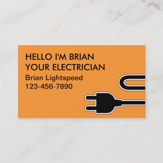 Cartes de visite d'électricien simple (Devant)