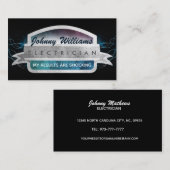 Cartes de visite d'électricien Slogans (Devant / Derrière)