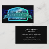 Cartes de visite d'électricien Slogans (Devant / Derrière)