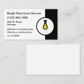Cartes de visite d'électriciens professionnels (Devant / Derrière)