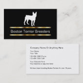 Cartes de visite d'éleveur de chiens de Boston (Devant / Derrière)