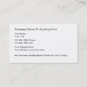 Cartes de visite d'éleveur de chiens de Boston (Dos)