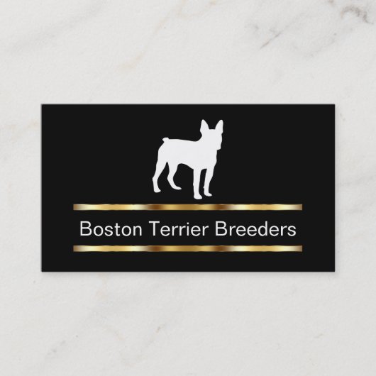 Cartes de visite d'éleveur de chiens de Boston (Devant)