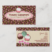 Cartes de visite délicieux de Cakepops (Devant / Derrière)