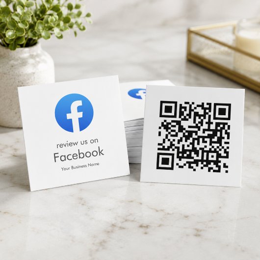 Cartes de visite | Demande d'avis Facebook QR Code