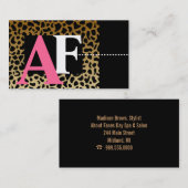 Cartes de visite d'empreinte de léopard (Devant / Derrière)