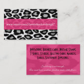 Cartes de visite d'empreinte de léopard (Devant / Derrière)