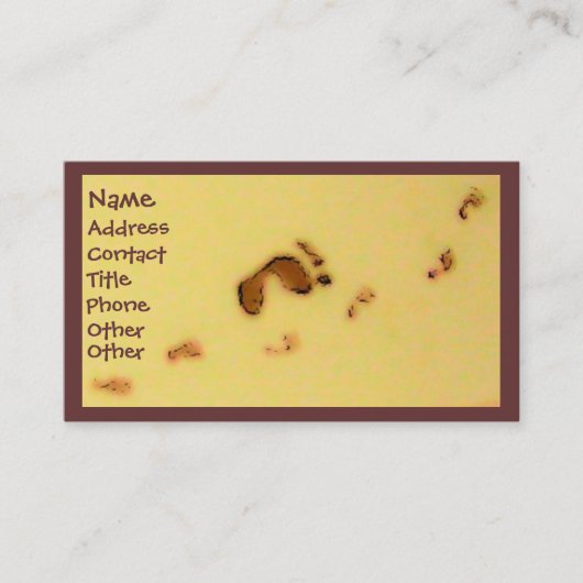 Cartes de visite d'empreintes de pas (Devant)