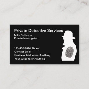 Cartes de visite d'enquêteur détective privé