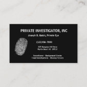 Cartes de visite d'enquêteur privé (Devant)