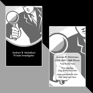 Cartes de visite d'enquêteur privé