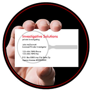 Cartes de visite d'enquêteur privé