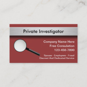 Cartes de visite d'enquêteur privé