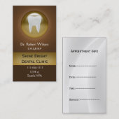 Cartes de visite dentaire marron avec carte de ren (Devant / Derrière)