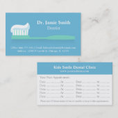 Cartes de visite dentaires dentifrice ToothBrush (Devant / Derrière)