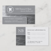 Cartes de visite dentaires/orthopédiste (Devant / Derrière)