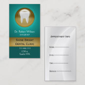 Cartes de visite dentaires turquoises avec carte d (Devant / Derrière)