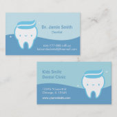 Cartes de visite dentiste dentifrice dent mignon b (Devant / Derrière)