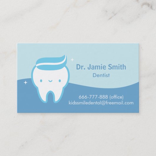 Cartes de visite dentiste dentifrice dent mignon b (Devant)