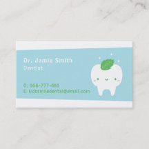 Cartes de visite dentiste feuille de menthe dent m