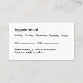 Cartes de visite dentistes de nomination moderne (Dos)