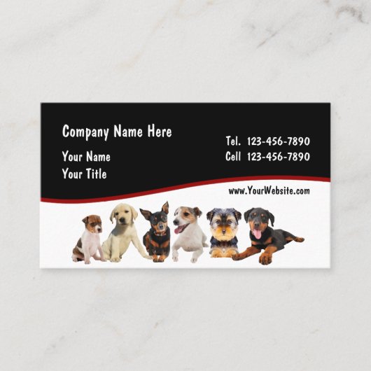 Cartes de visite d'entraînement de chien de marion (Devant)