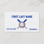 Cartes de visite d'entraîneur de base-ball (Dos)