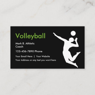 Cartes de visite d'entraîneur de volley-ball