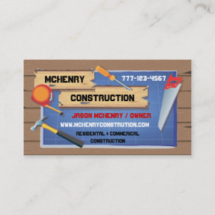 Cartes de visite d'entreprise de construction